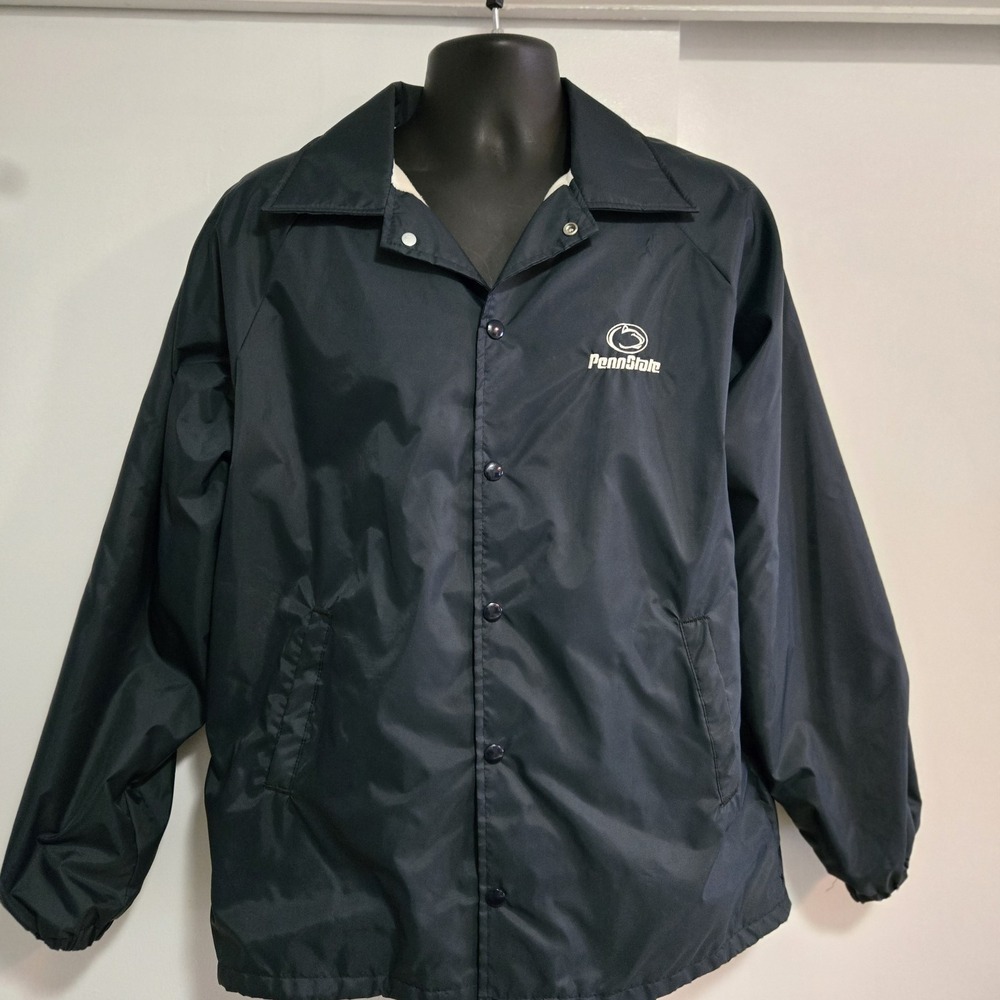 Vintage Hartwell Sz L (42/44) Penn State Blue‎ Nylon Snap Windbreaker Jacket 80s